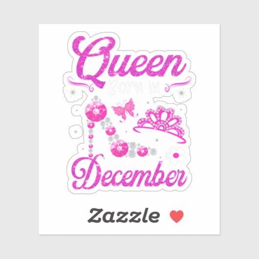 12生まれ月のクイーンのハッピーバースデー私の高H シール (シート)