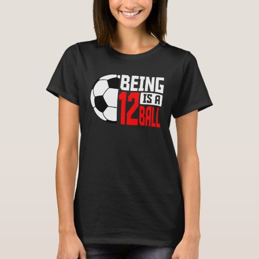 12番はサッカー選手12日目パーティーT Tシャツ (正面)
