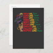 12番目の夢のリードが黒の自由のように戦う インビテーションポストカード (正面/裏面)