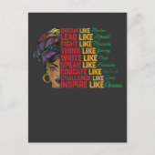 12番目の夢のリードが黒の自由のように戦う インビテーションポストカード (正面)