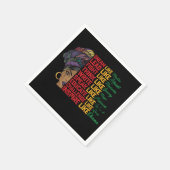 12番目の夢のリードが黒の自由のように戦う スタンダードカクテルナプキン (角)