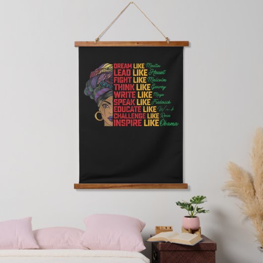 12番目の夢のリードが黒の自由のように戦う 吊り下げ型タペストリー (寝室)