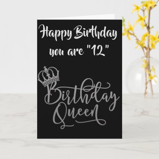 12番目の祝誕生日QUEENカードへの時間 カード (黄色い花)