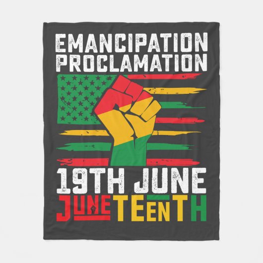 12番目の解放の宣言ブラックの自由 フリースブランケット (正面)