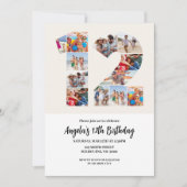 12番目の誕生日招待状 – 数値12 招待状 (正面)