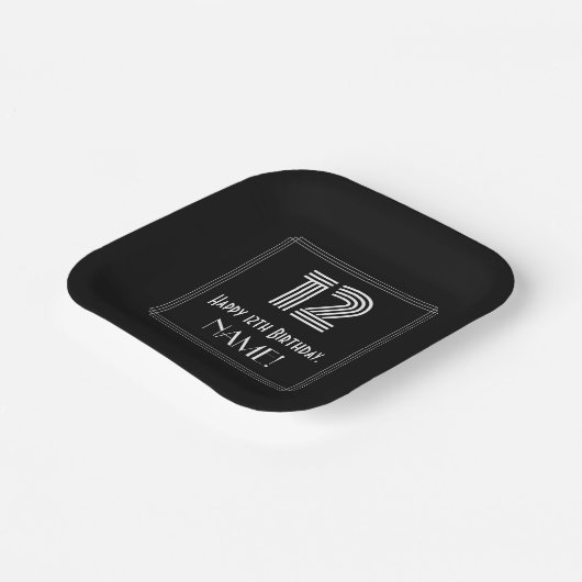 12番目の誕生日:インスパイアアールデコの検索「12」 +名前 ペーパープレート (傾斜あり)