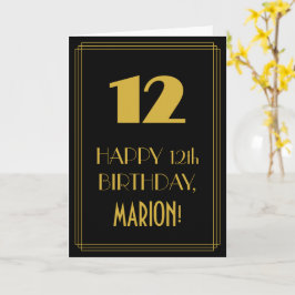 12番目の誕生日-インスパイアアールデコルック"12" & Name カード