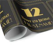 12番目の誕生日-インスパイアアールデコルック"12" & Name ラッピングペーパー (ロールコーナー)