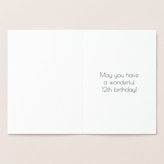12番目の誕生日-インスパイアアールデコ検索"12" +名前 箔カード (内部)