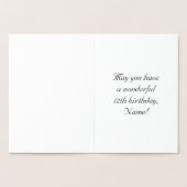 12番目の誕生日:、エレガントスクリプ華美ト、名前をカスタムする 箔カード (内部)
