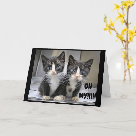 **12番目の誕生日**子猫たちはわあ！!!カード カード (黄色い花)