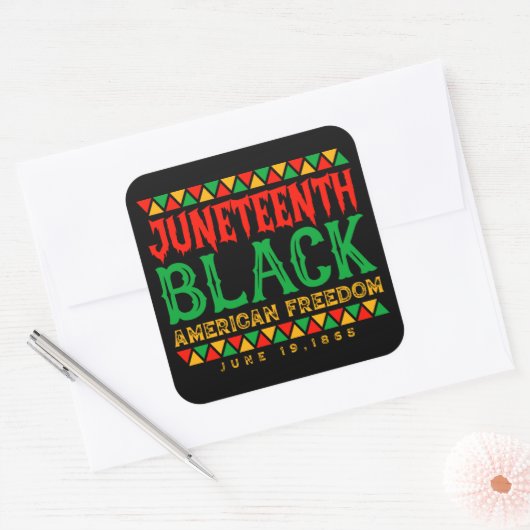 12番目の黒いアメリカ自由 スクエアシール (封筒)