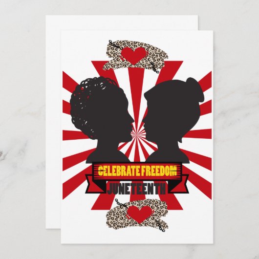 12番目の黒いフリーダムノートカード 招待状 (正面/裏面)