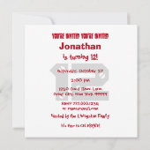 12番目または任意の誕生日モダンストライプT12Z 招待状 (裏面)