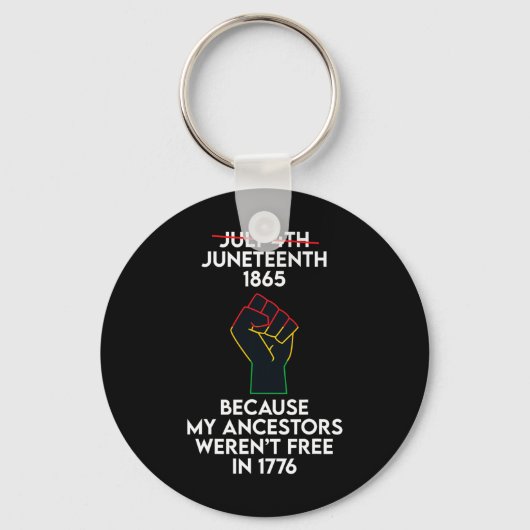 12番目祝の黒アフリカ系アメリカ人が解放 キーホルダー (正面)