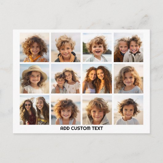 12白い背景を持つフォトコラージュ ポストカード (正面)