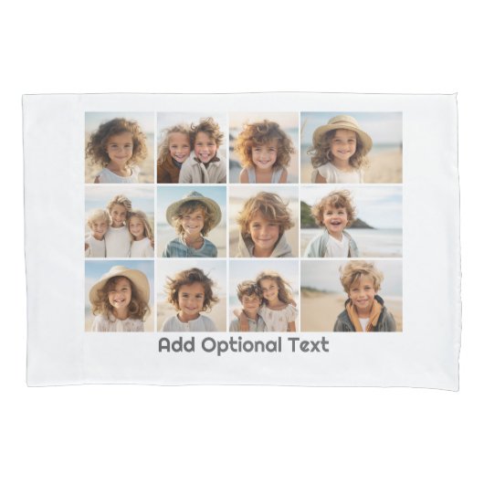 12白の写真 – モダン、ミニマル文字 枕カバー (正面)