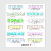 12種類のモダンでカラフルな名前シール ベスト防水ステッカー シール (シート)