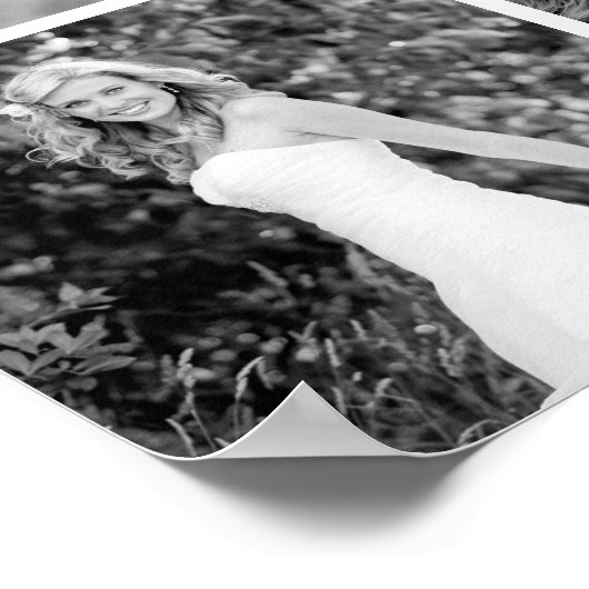 12結婚の写真コラージュとモノグラム ポスター (角)