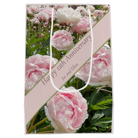 12結婚周年牡丹の花 ミディアムペーパーバッグ (裏面)