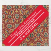 12結婚周年生絹 スパークリングワインラベル (シングルラベル)