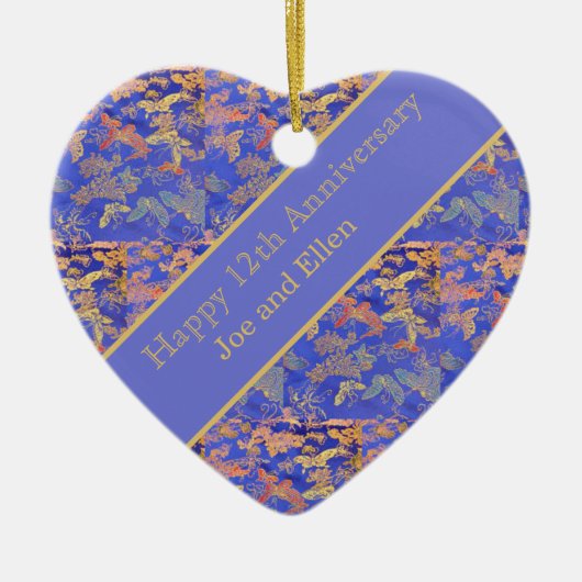 12結婚周年生絹 セラミックオーナメント (正面)