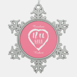 12結婚周年絹伝統的 スノーフレークピューターオーナメント