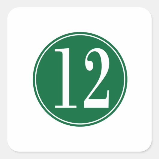 #12緑の円 スクエアシール (正面)