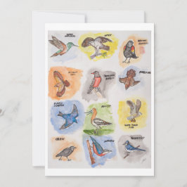 12羽の鳥のグリーティングカード シーズンカード