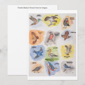 12羽の鳥のグリーティングカード シーズンカード (正面/裏面)