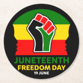 12自由の日の黒史 ラウンドペーパーコースター (正面)