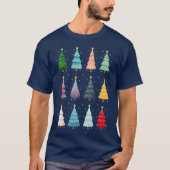 12色のカラフルなクリスマスツリー Tシャツ (正面)