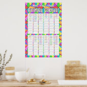 12色カスタマイズ誕生日カレンダー ポスター (キッチン)