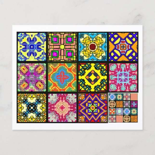 12茶違うバッグタイル – 折り紙折り (正面)