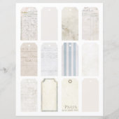 12蝶フランスの花ヴィンテージジャーナルラベル (裏面)