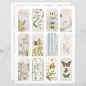 12蝶フランスの花ヴィンテージジャーナルラベル (正面/裏面)