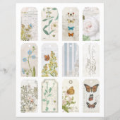 12蝶フランスの花ヴィンテージジャーナルラベル (正面)