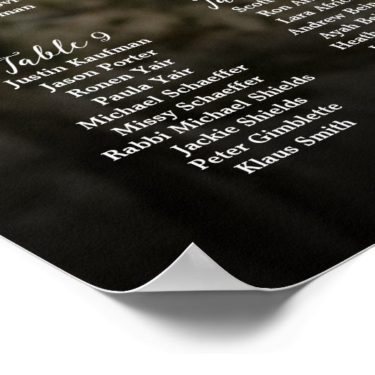 12表の写真エレガント座席表 ポスター (角)