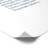 12表エレガント青フローラの結婚座席表 ポスター (角)