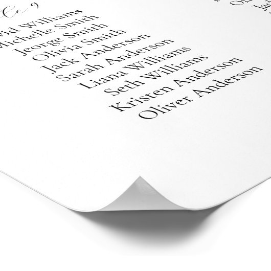 12表シンプル人お気に入りの席表 ポスター (角)