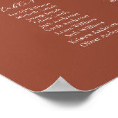 12表テラコッタ結婚の座席表 ポスター (角)