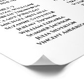 12表ヴィンテージバラ結婚の座席表 ポスター (角)