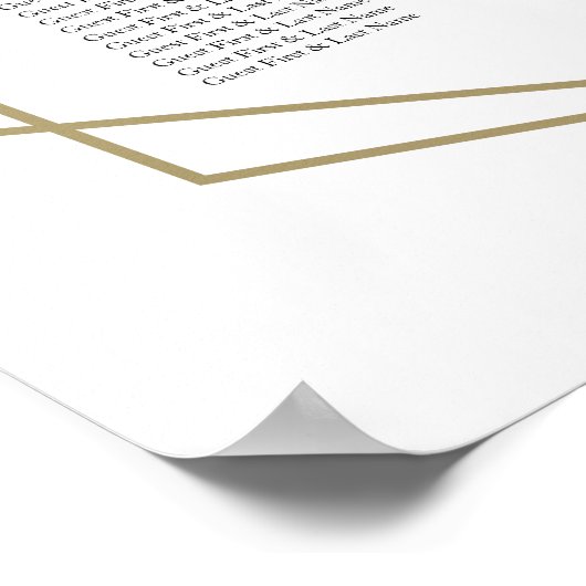 12表赤面幾何結婚式の座席表 ポスター (角)