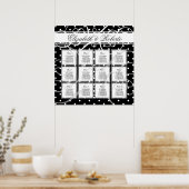 12表80～120ゲスト結婚の座席表 ポスター (キッチン)