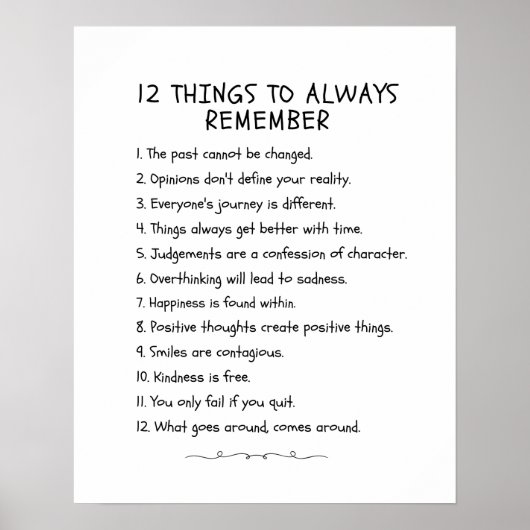 12覚えておくべきこと – ポスタやる気を起こさせるー ポスター (正面)