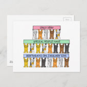 12誕生日かわいい猫たち ポストカード (正面/裏面)