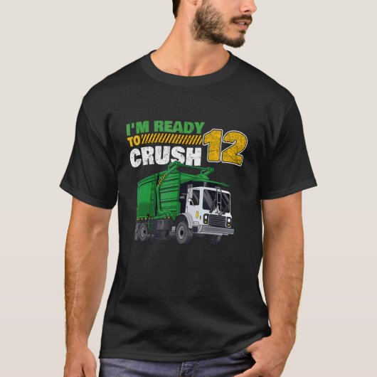 12誕生日ごみトラック12歳Bday Tシャツ (正面)