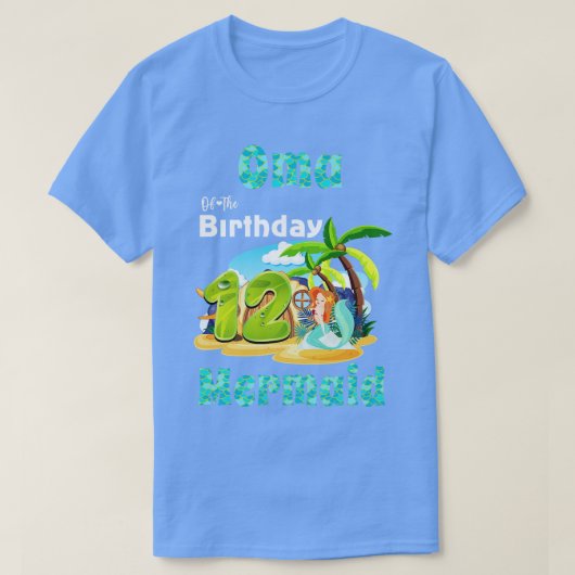 12誕生日の可愛い人魚おま Tシャツ (デザイン正面)