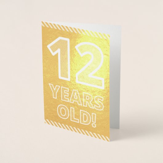 12誕生日はっきりした「12歳！」 ゴールドフォイルカード 箔カード (正面)