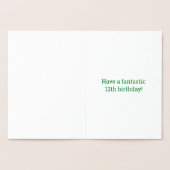 12誕生日はっきりした「12歳!」 ゴールドフォイルカード 箔カード (内部)